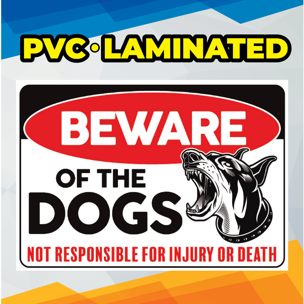 Warning Beware of Dogs | Mag Ingat sa Aso Signage I PVC - Laminated ...