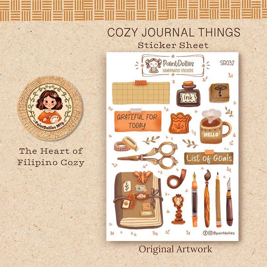 SR032 Journaling Sticker Sheet, Cozy Journal Thing Stickers ...