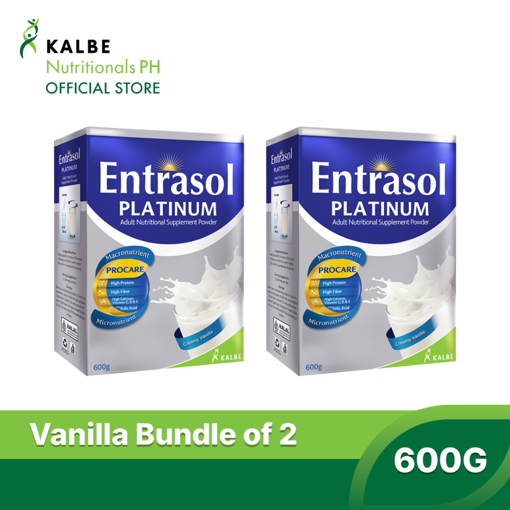 Entrasol Platinum Milk For Adult - Vanilla 600g Bundle of 2 | Shopee ...