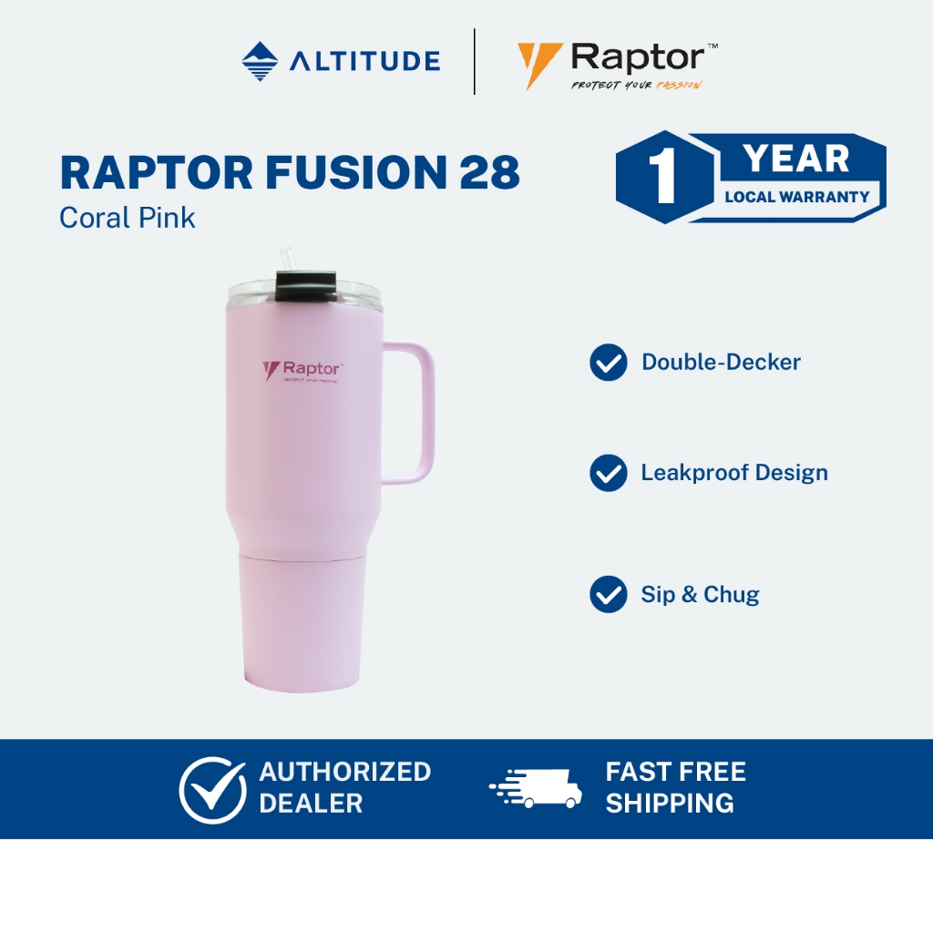 Raptor Drinkware Fusion 28 oz, 2-in-1 Double-Wall Vacuum Insulated ...