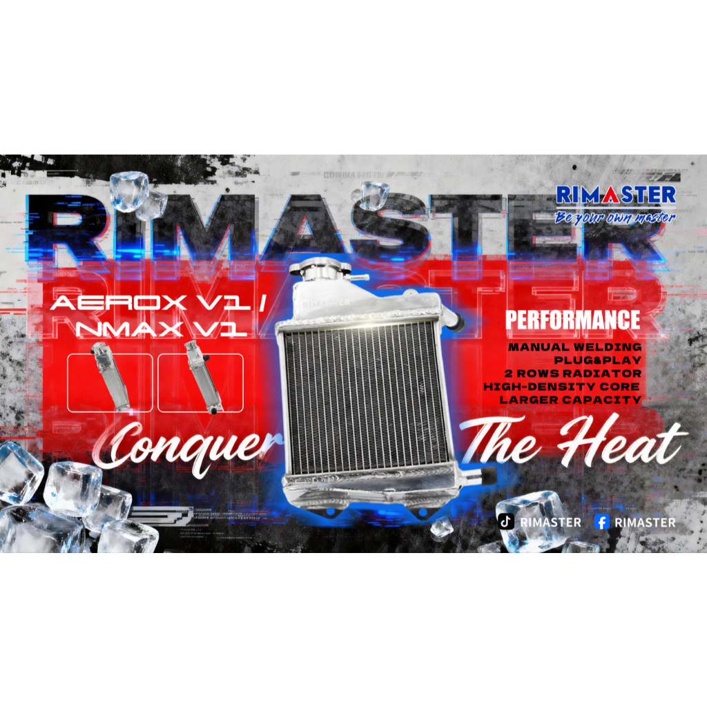 Rimaster Motorcycle Radiator Big Curve For Aerox V1 Nmax V1 | Shopee ...