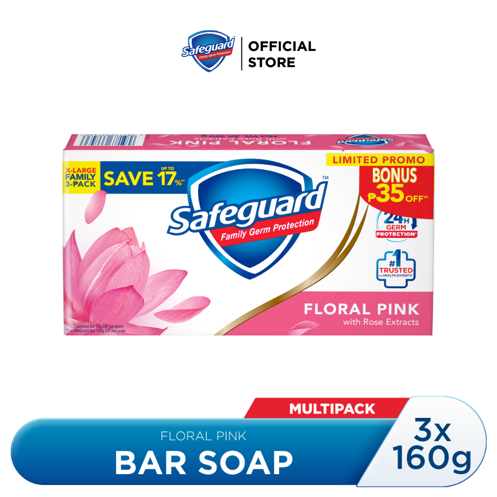 [Promo] Safeguard Antibacterial Bar Soap Floral Pink 160gx3 Multipack ...
