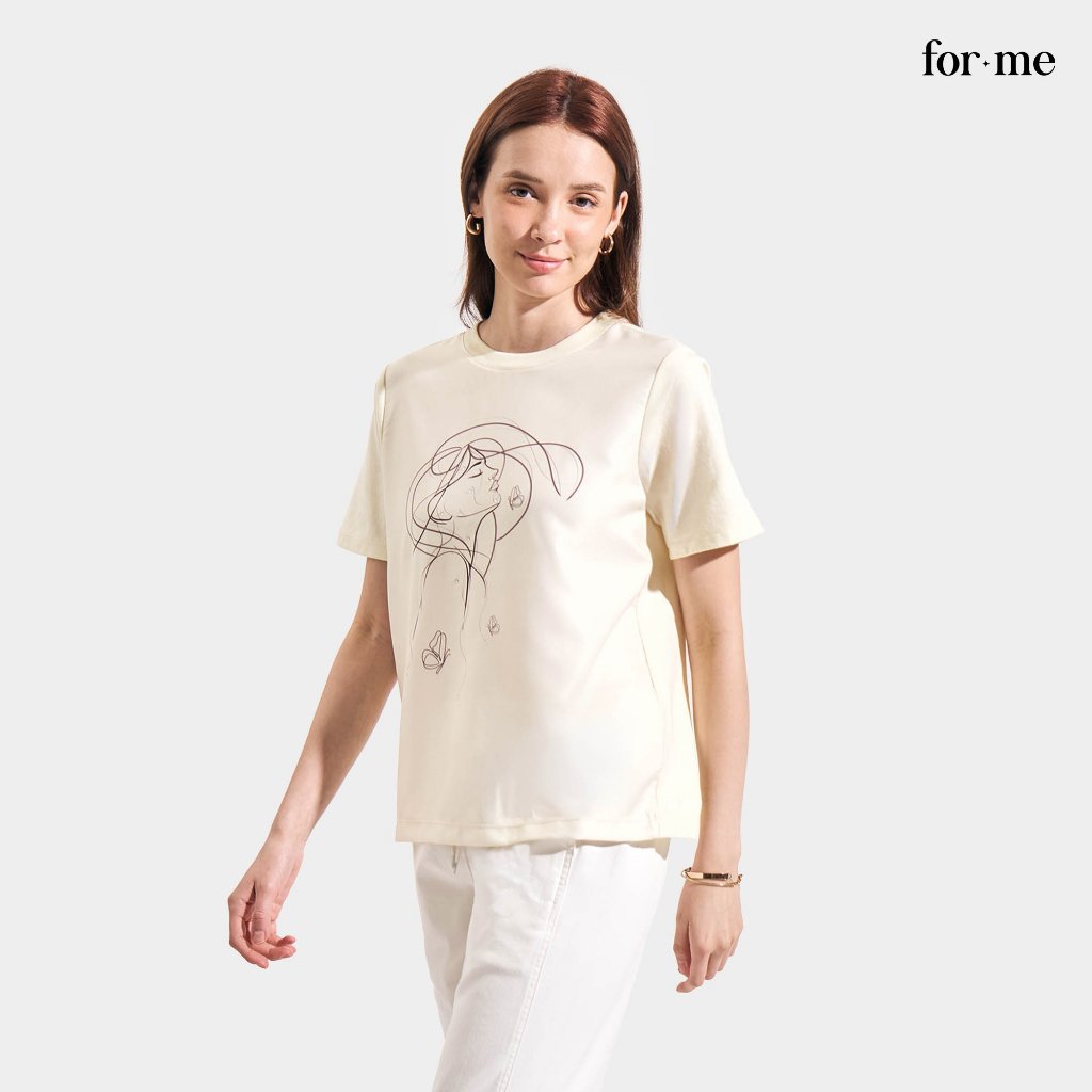 ForMe Hybrid Graphic Tee T-Shirt with Studs For Women | Shopee Philippines