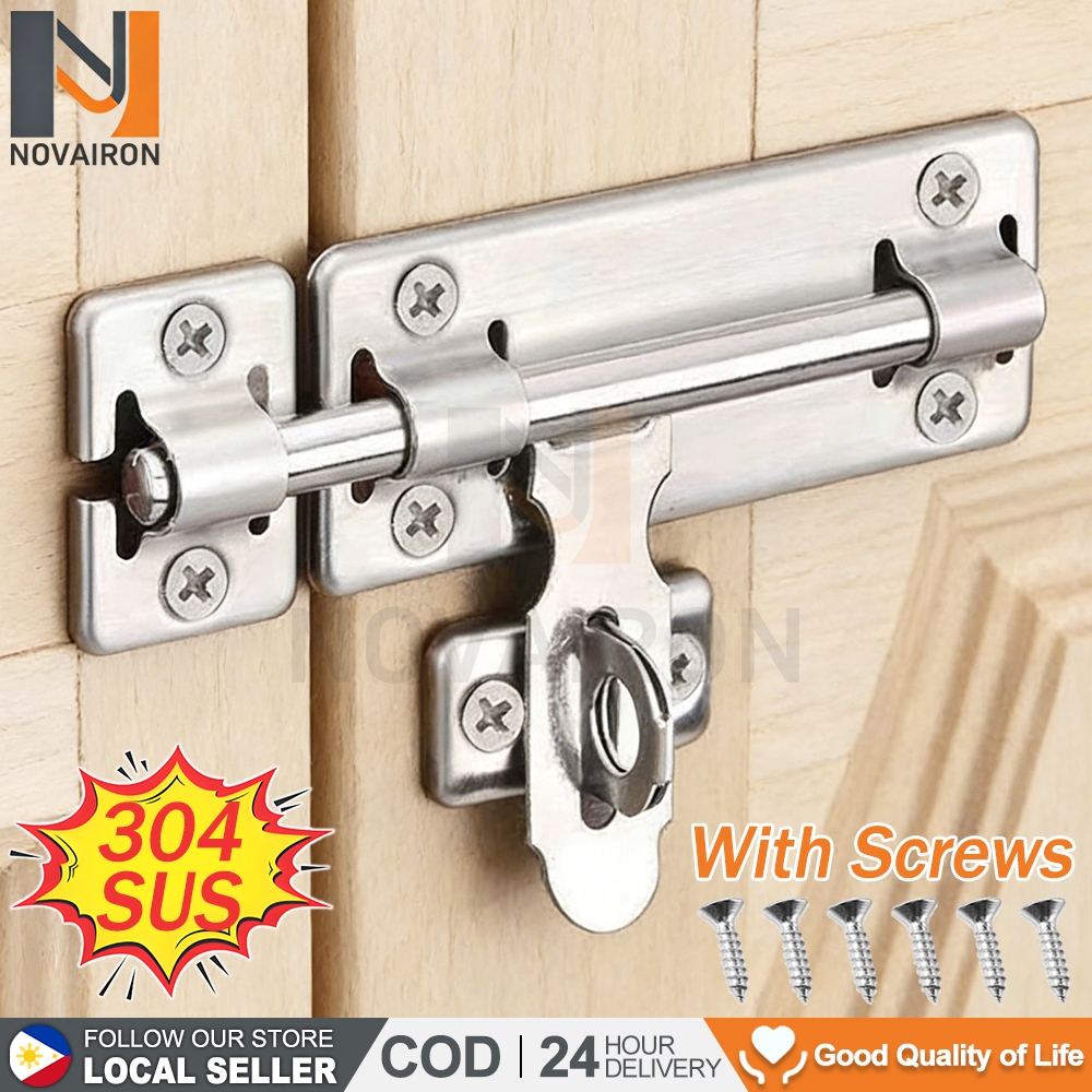 Stainless Steel Sliding Bolt Lock Barrel Bolt Door Lock Home Improvemen ...