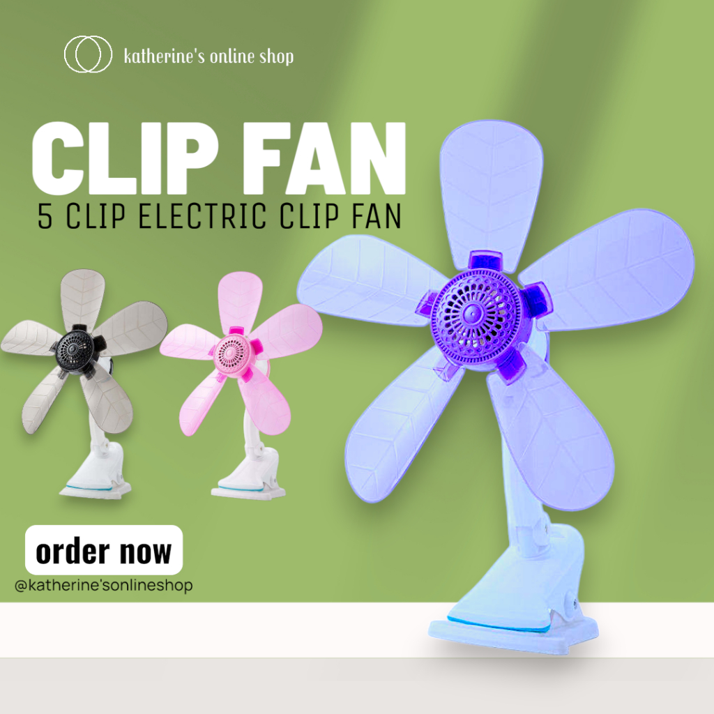 5 BLADE Portable Electric Clip Fan Transparent Soft Blade Type | Shopee ...