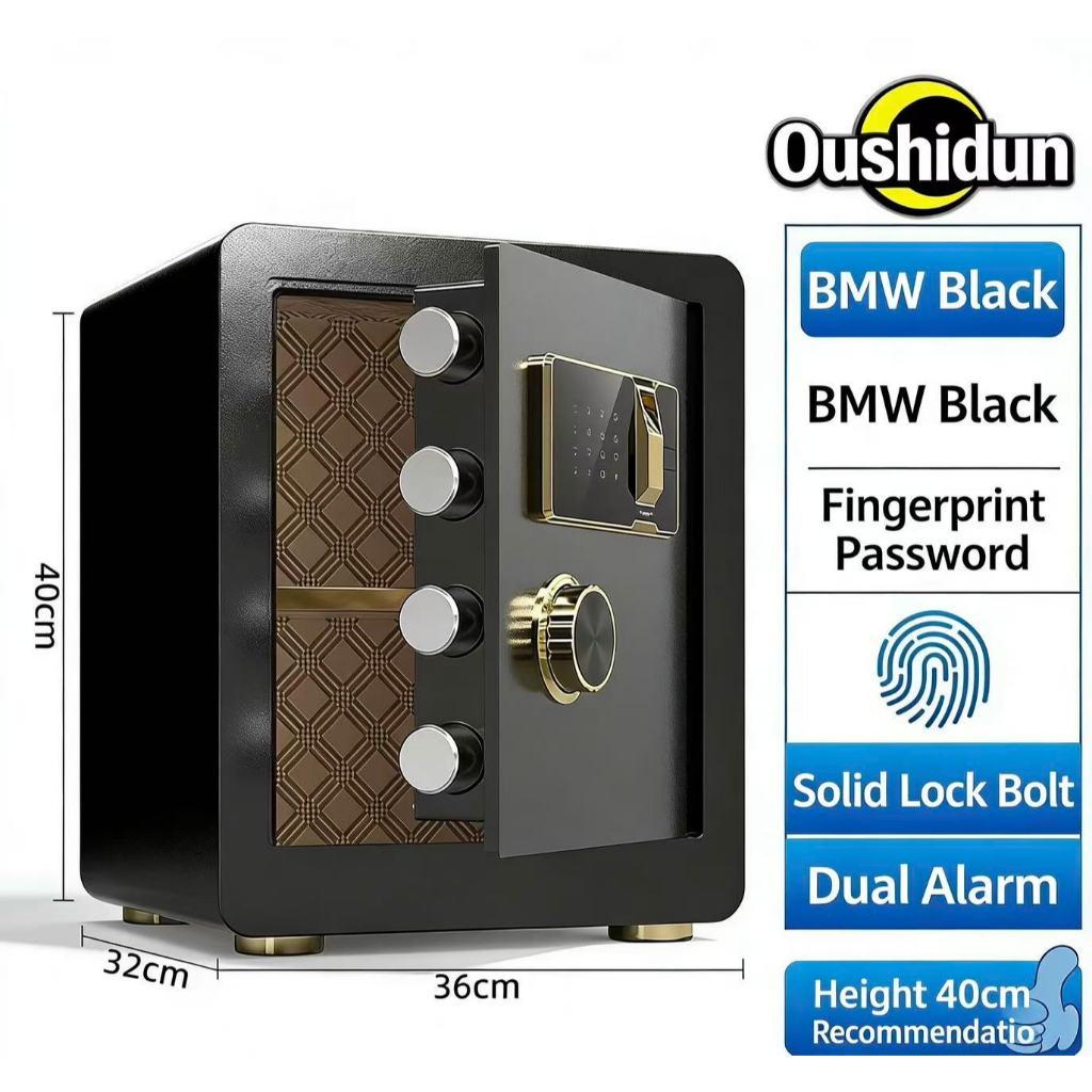 40CM Cash Fireproof Safe Box Jewelry Hotel Lock Keypad Safety Security ...
