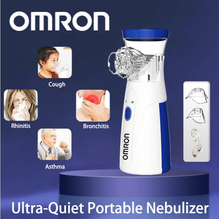 Omron Portable Mesh Nebulizer Silent Mini Ultrasonic Inhaler for Kids ...