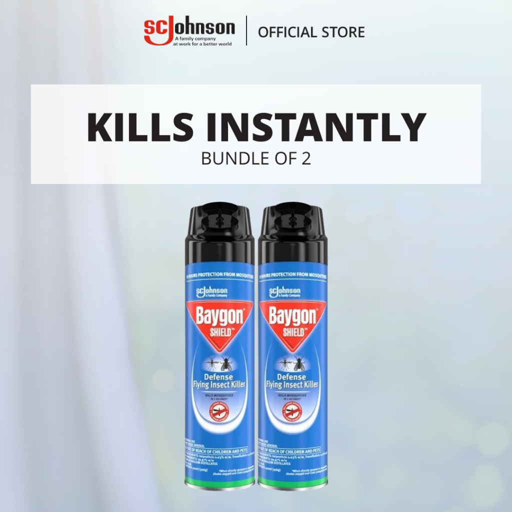 Baygon Defense Flying Insect Killer (500ml x 2) | Shopee Philippines