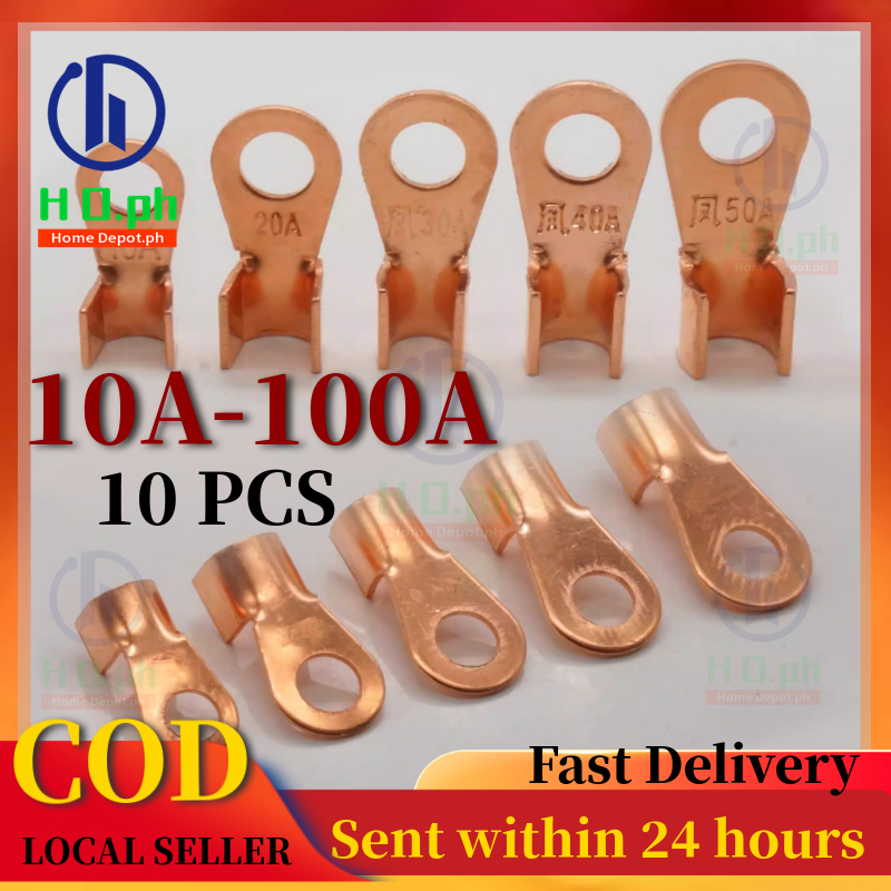 10pcs Battery Lugs Connector Knight Copper Terminal Ot Wire Connector ...
