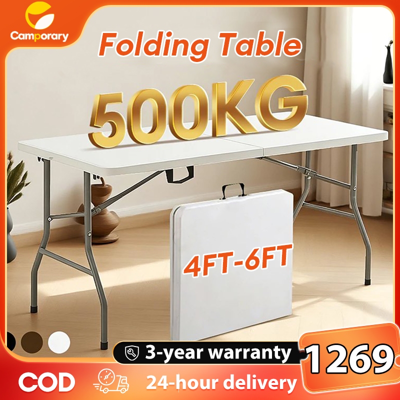 Heavy Duty Folding Table –4/5/6FT Portable Plastic Table Picnic ...