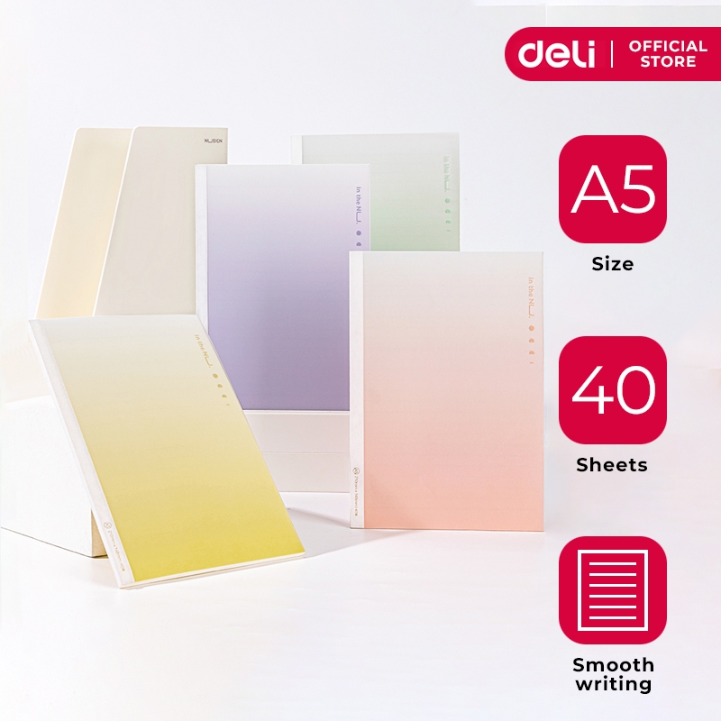 Deli Nusign A5 Soft Cover Notebook 40 Sheets NS282 | Shopee Philippines