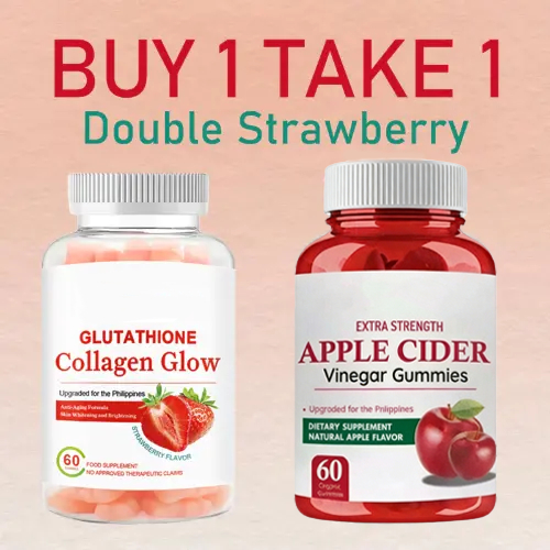 Strawberry and apple Cider Vinegar Original Vitamins Glutathione Collagen  Glow Supports Skin Hydrati