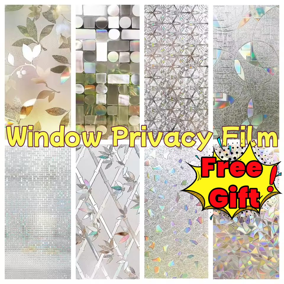 Free Gift 2Pcs Window frosted glass sticker, bathroom anti light and ...