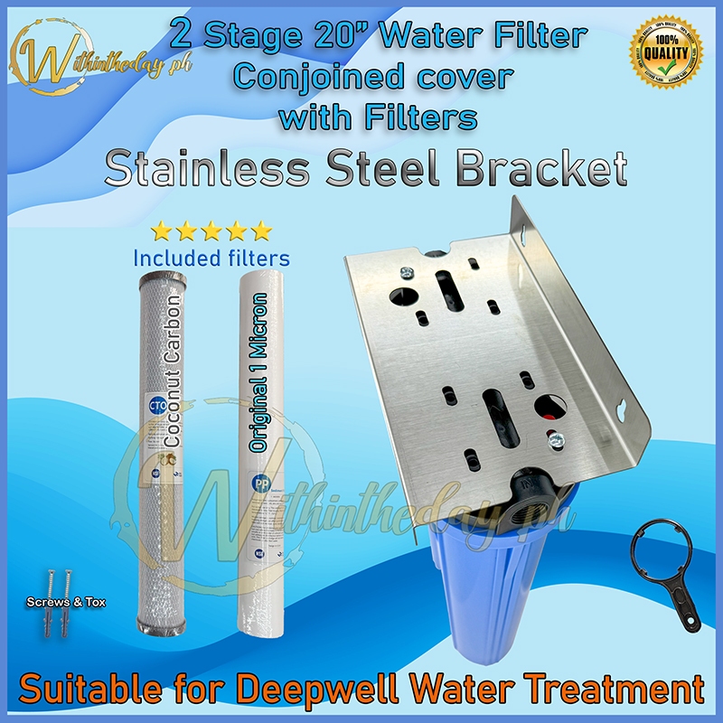 20 inch Filter housing Complete Set 2 Stage with Free Filters Carbon ...