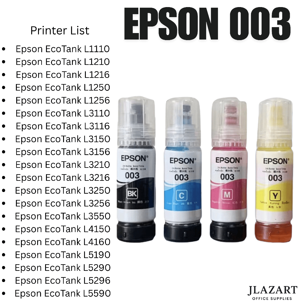EPSON ink 003 Bottle 65ml L1210 3200 3201 3210 3250 5290 L1110 L3100 ...