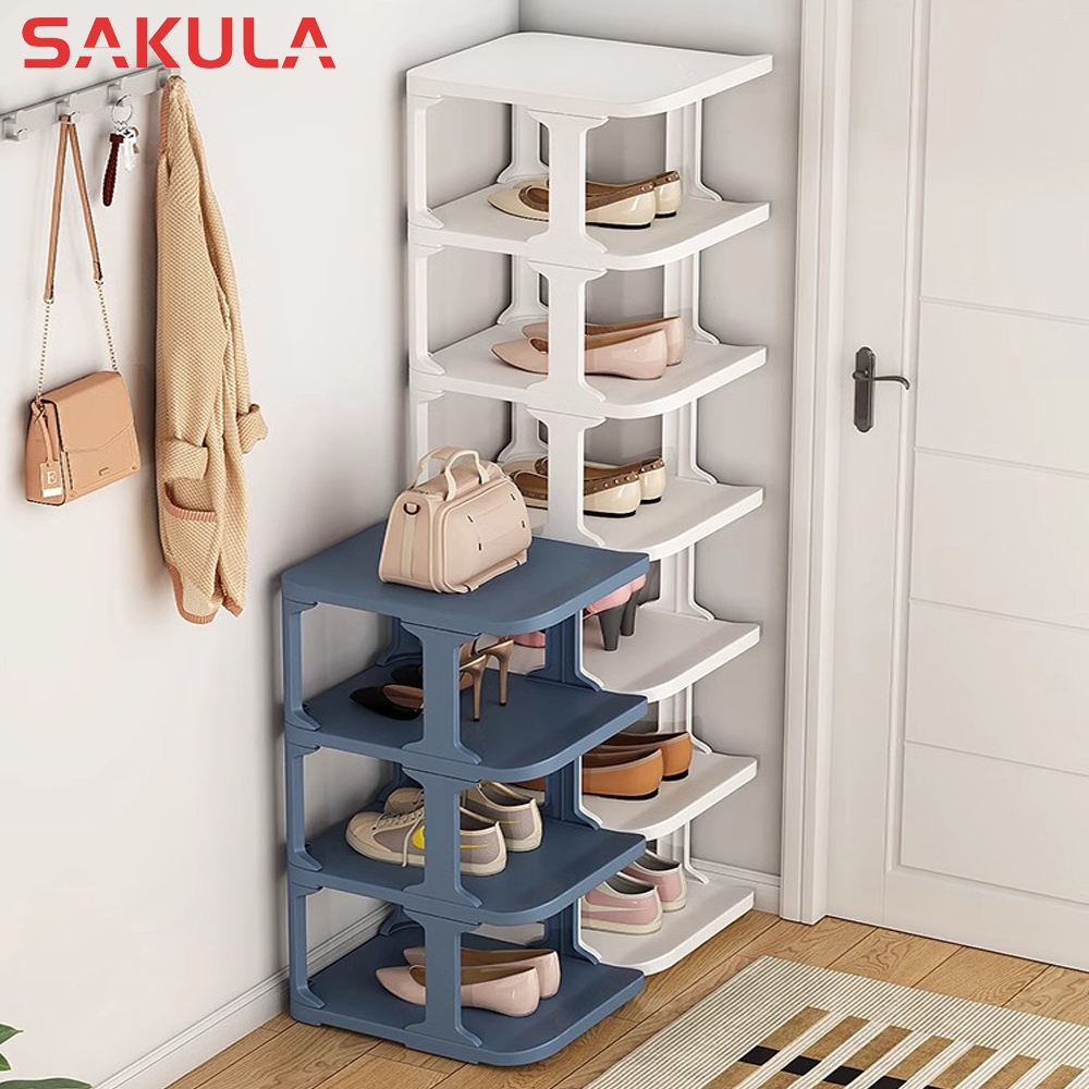 SAKULA Multi-Layer Shoe Rack Space-Saving Stackable Shoe Rack Organizer ...