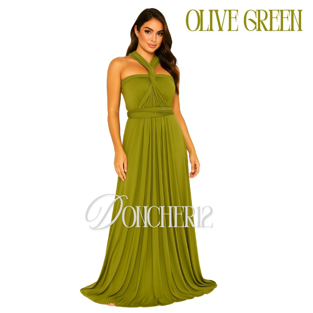 Olive Green Infinity Dress Can fit Kids Up To Adult 2xl For Your Wedding  Entourage | Shopee Philippines