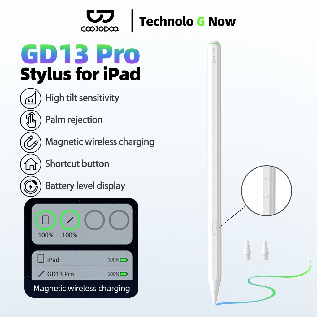 Palm Rejection Goojodoq Active Stylus Pen GOOJODOQ GD13 Pro Stylus