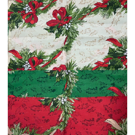 Christmas Ribbonette Design Geena Gina or Pongee Xmas Pasko Printed ...