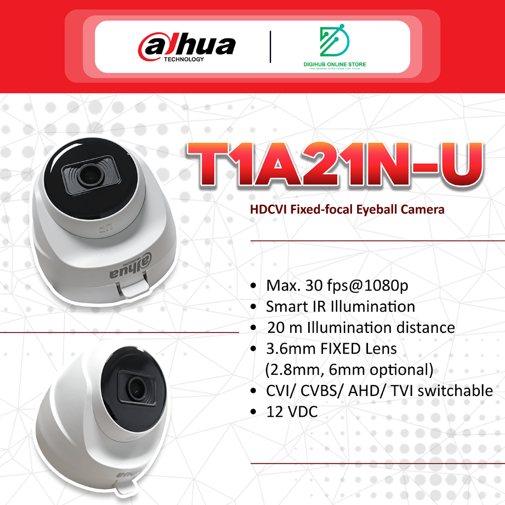 DH-HAC-T1A21 2MP HDCVI IR Eyeball Camera | Shopee Philippines