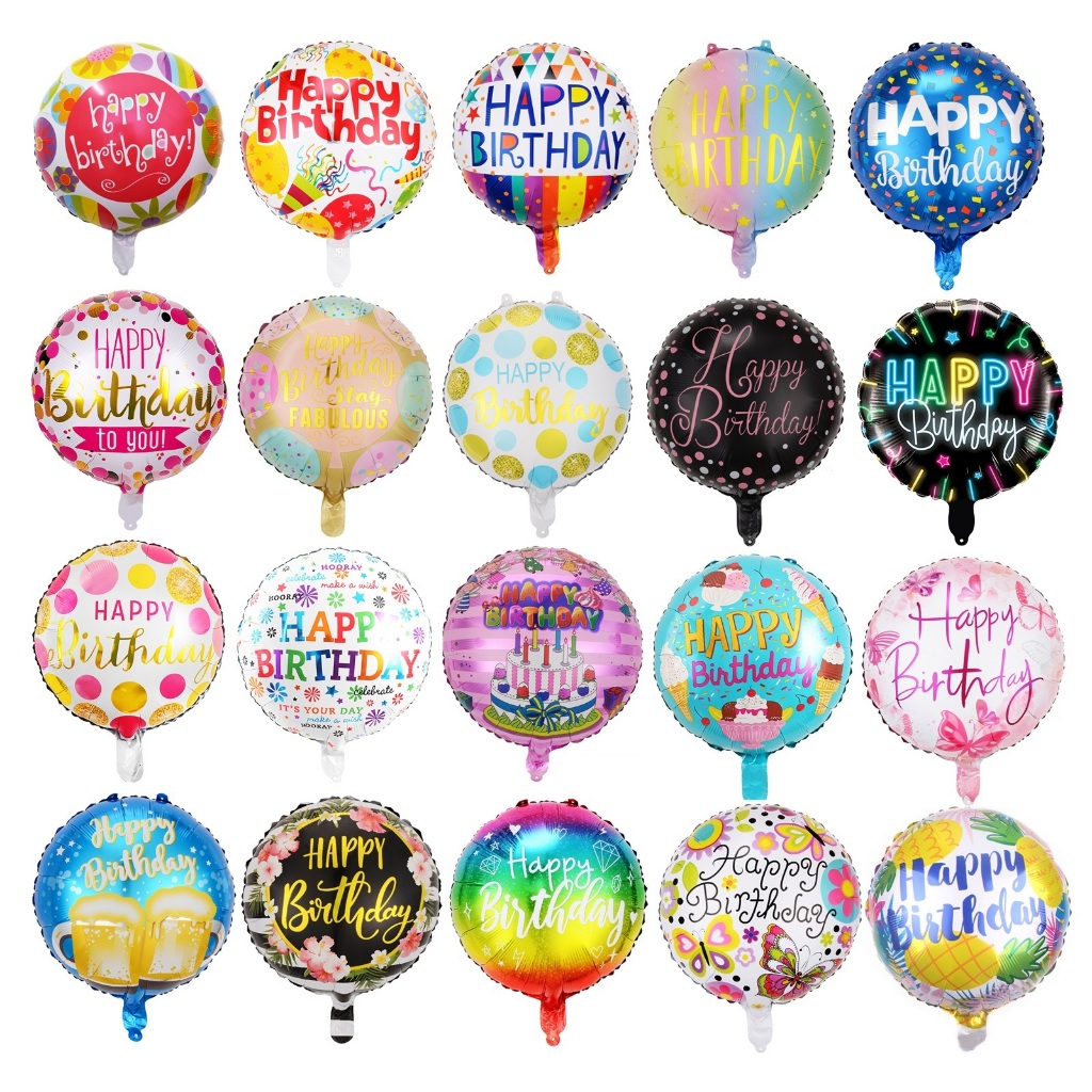 Happy Birthday Printing Foil Balloon 18 inch Birthday Theme Party decor ...