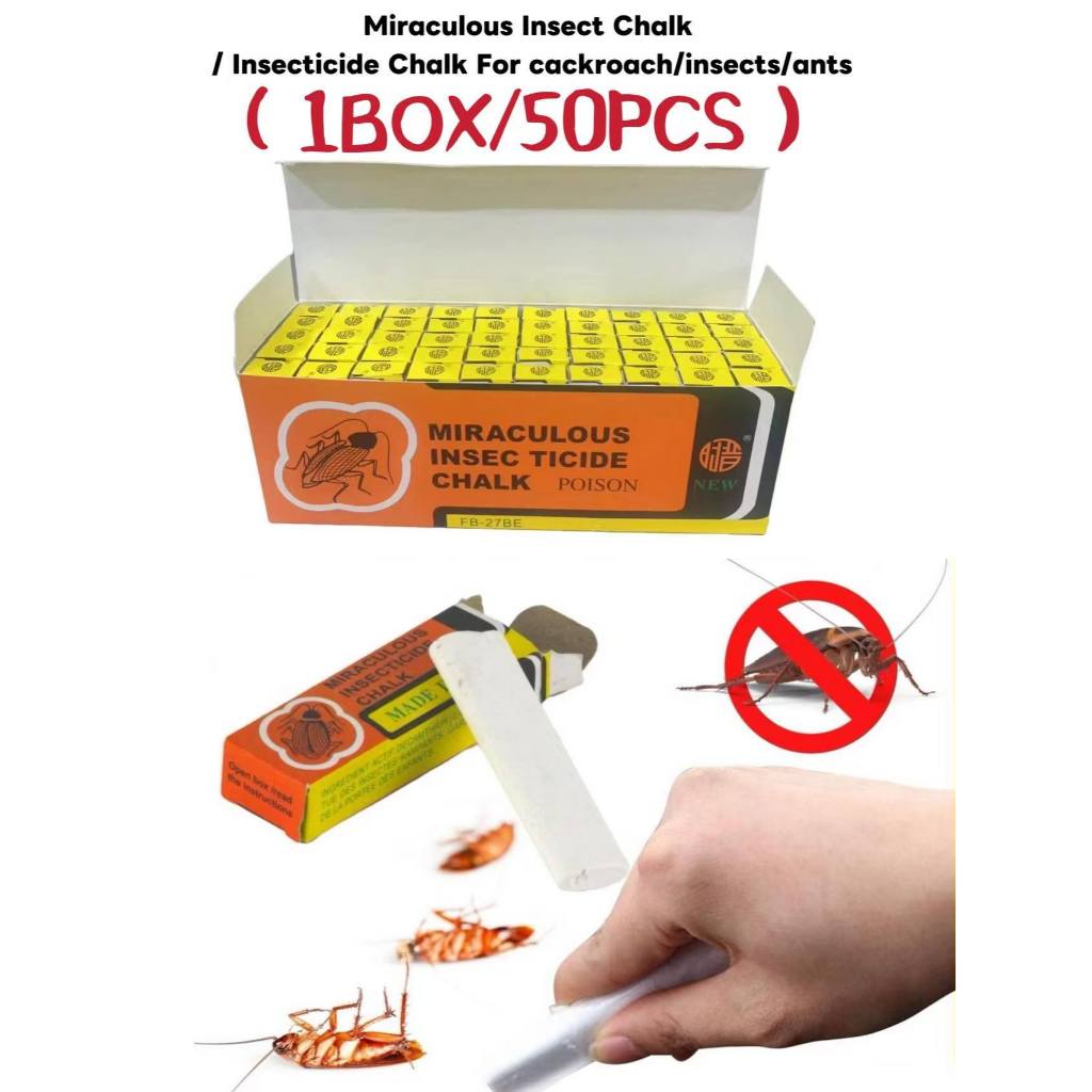(1BOX/50PCS)Miraculous Insecticide Chalk Bugs Flea Cockroach Ant Lice ...