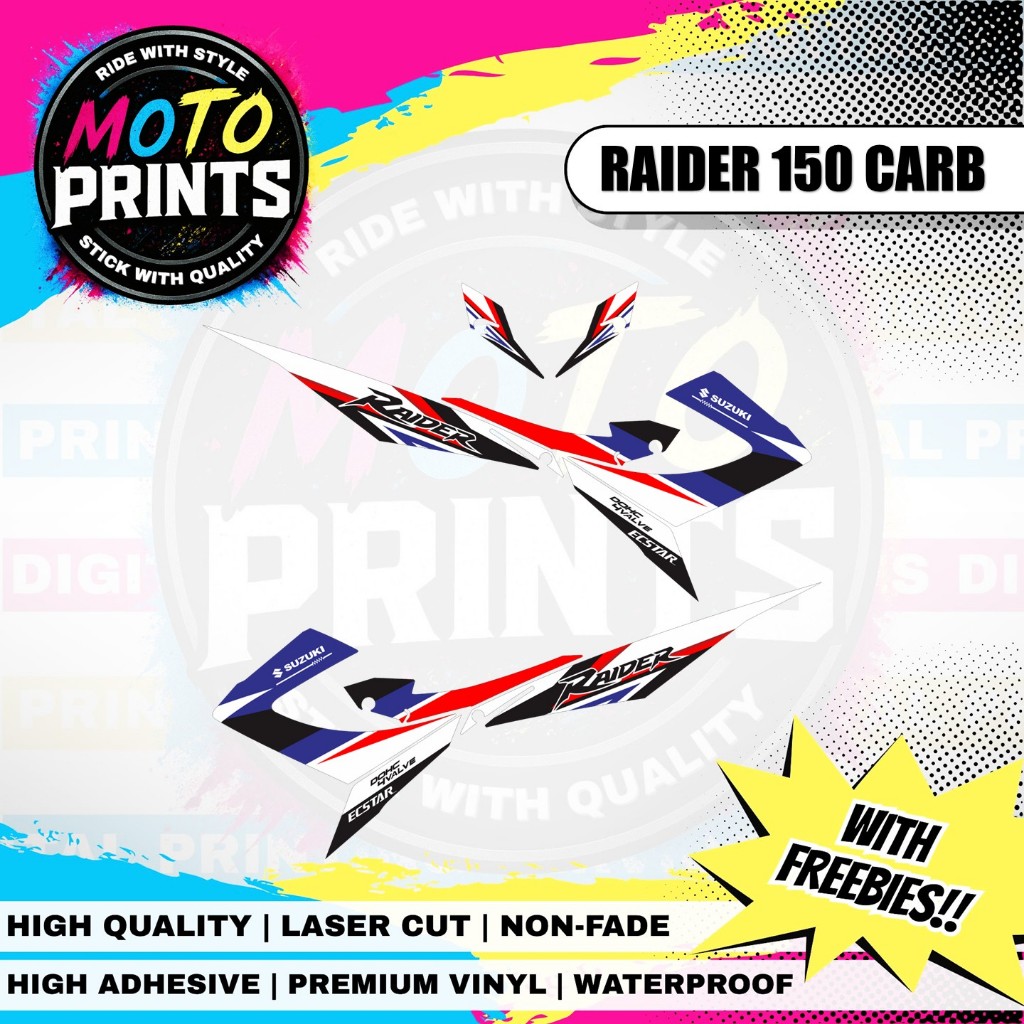 SUZUKI RAIDER 150 CARB MALAYSIAN DECALS (WATERPROOF, LAMINATED, FADE ...