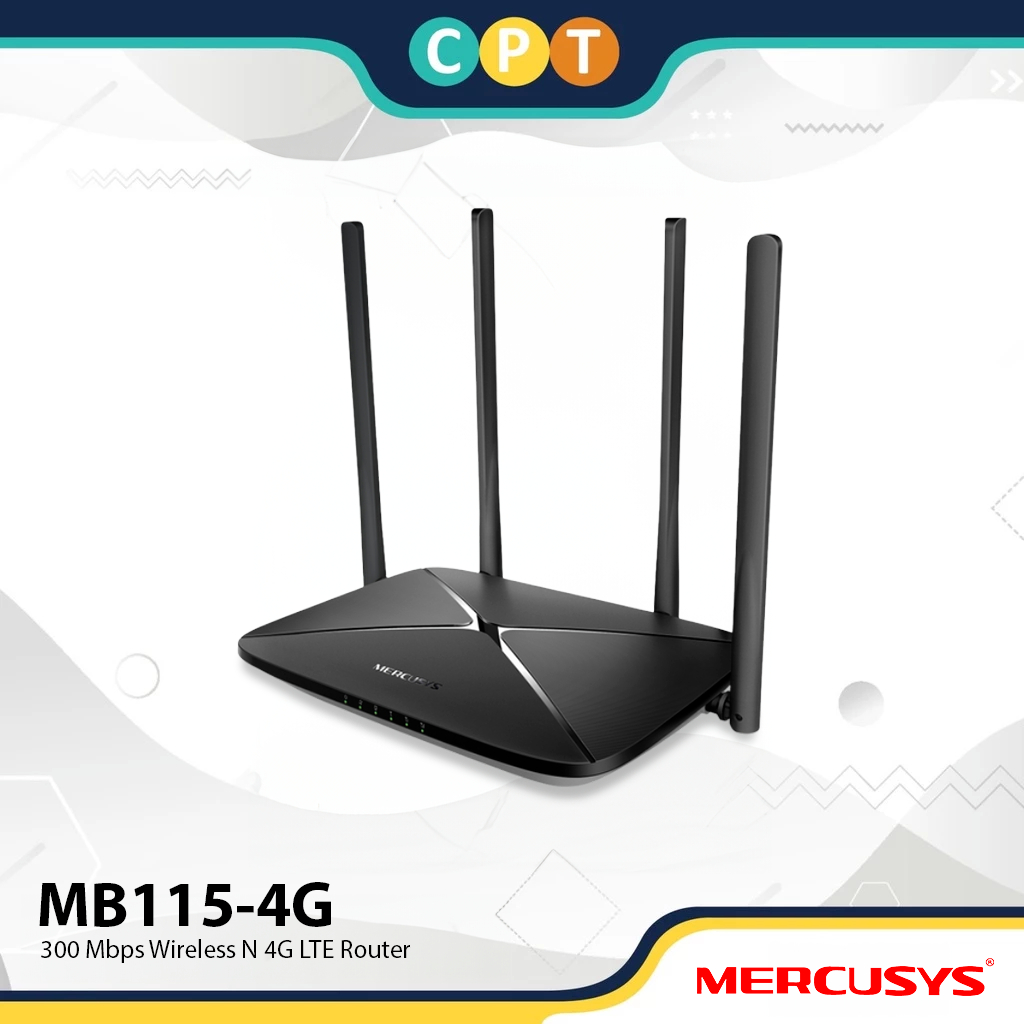 Mercusys Official | MB115-4G | 300 Mbps | Wireless N | 4G | LTE | Wi-Fi ...