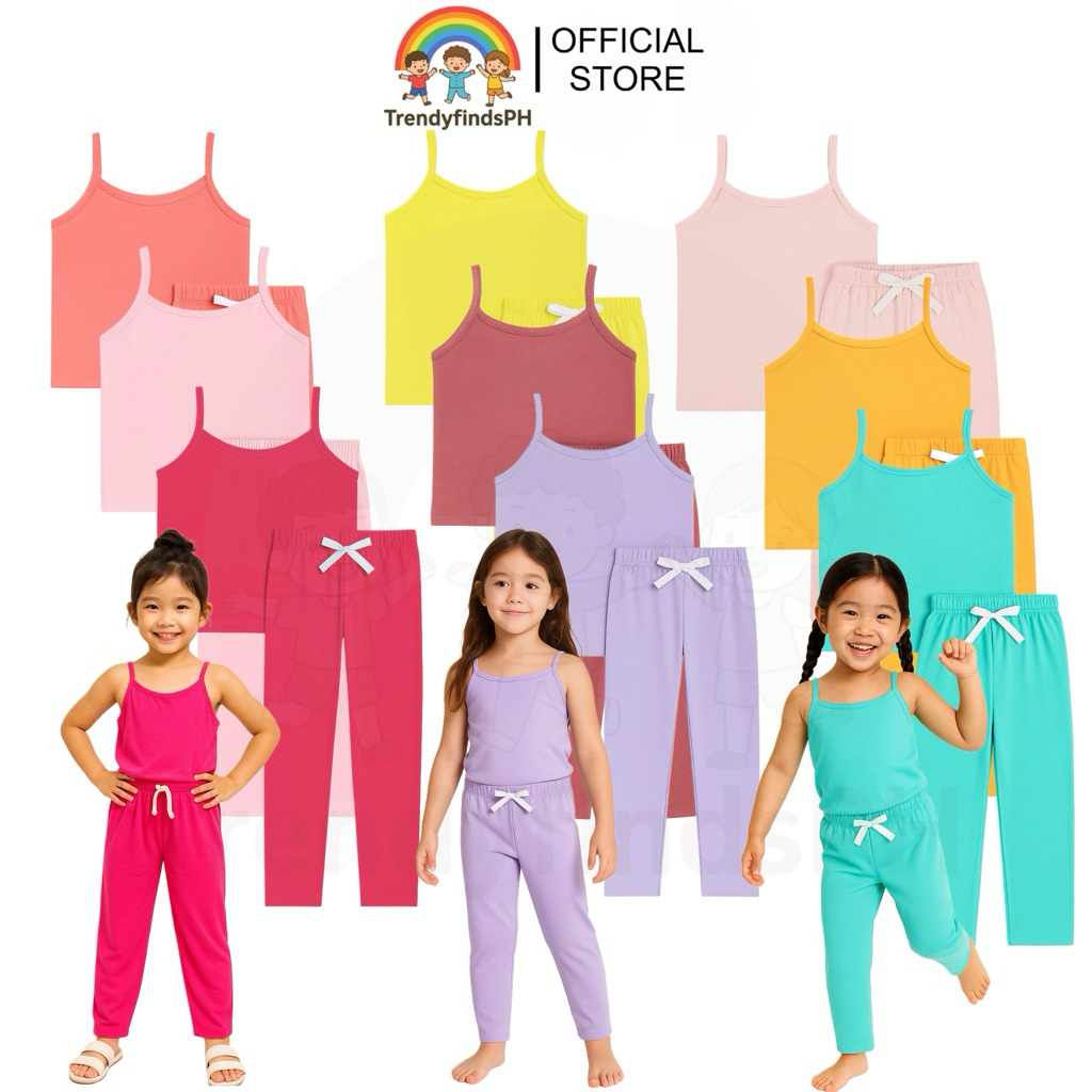 Plain Terno Spaghetti Pajama for girl kids Basic Clothing/Trendy ...