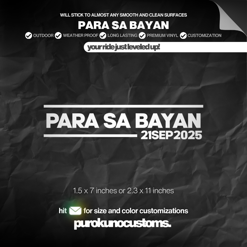 PARA SA BAYAN Cutout Sticker Decal for Motorcycle, Car, and Bike ...