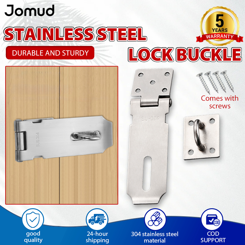 【Jomud】Stainless Steel Hasp Staple Gate Door Shed Latch Lock Safety ...