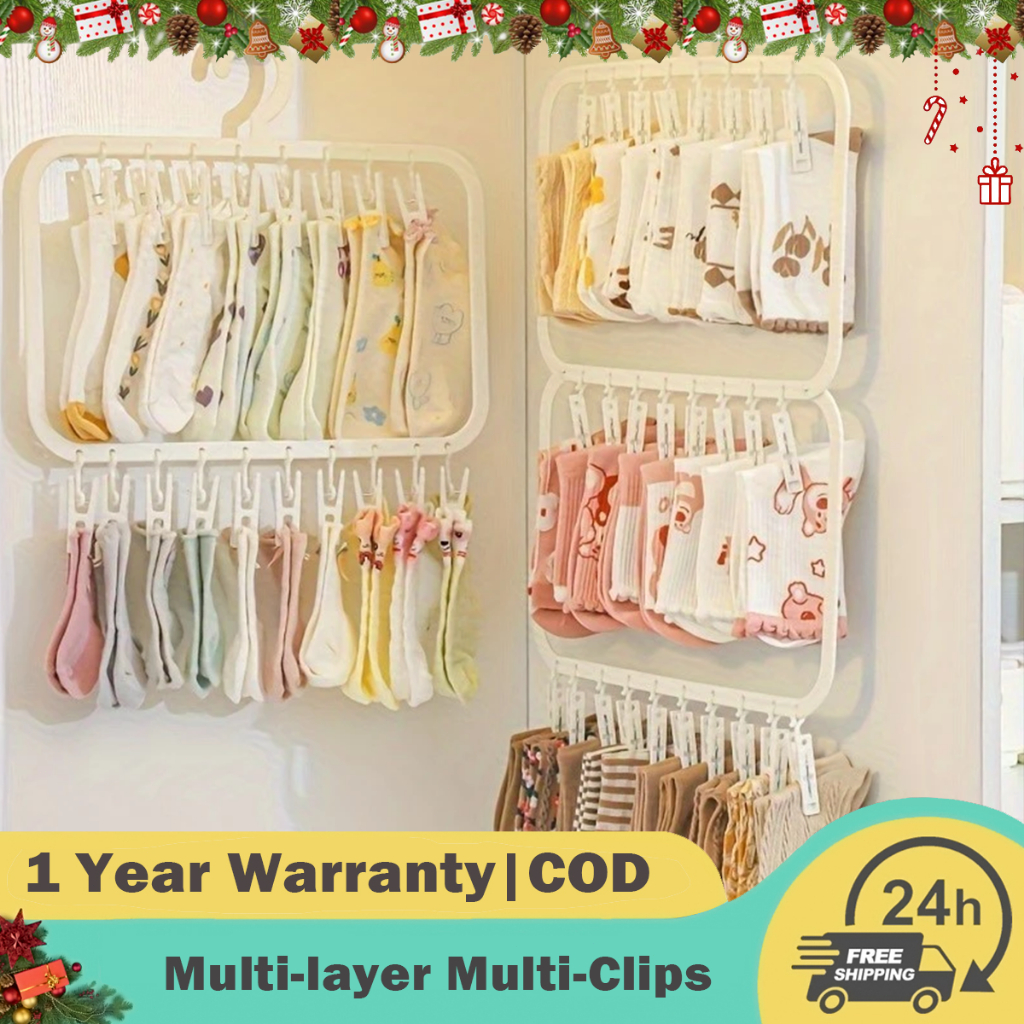 18/26 Multi-Clip Sock Storage Rack Saves Space Multi-Layer Sock Rack ...