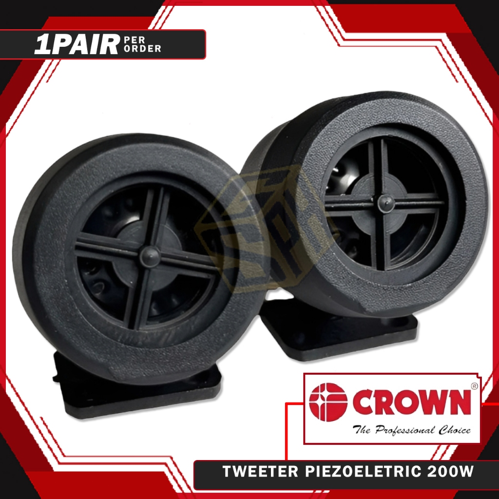 GS Crown T-123 Tweeter 200W – 2pcs Piezoelectric High-Power Speaker ...