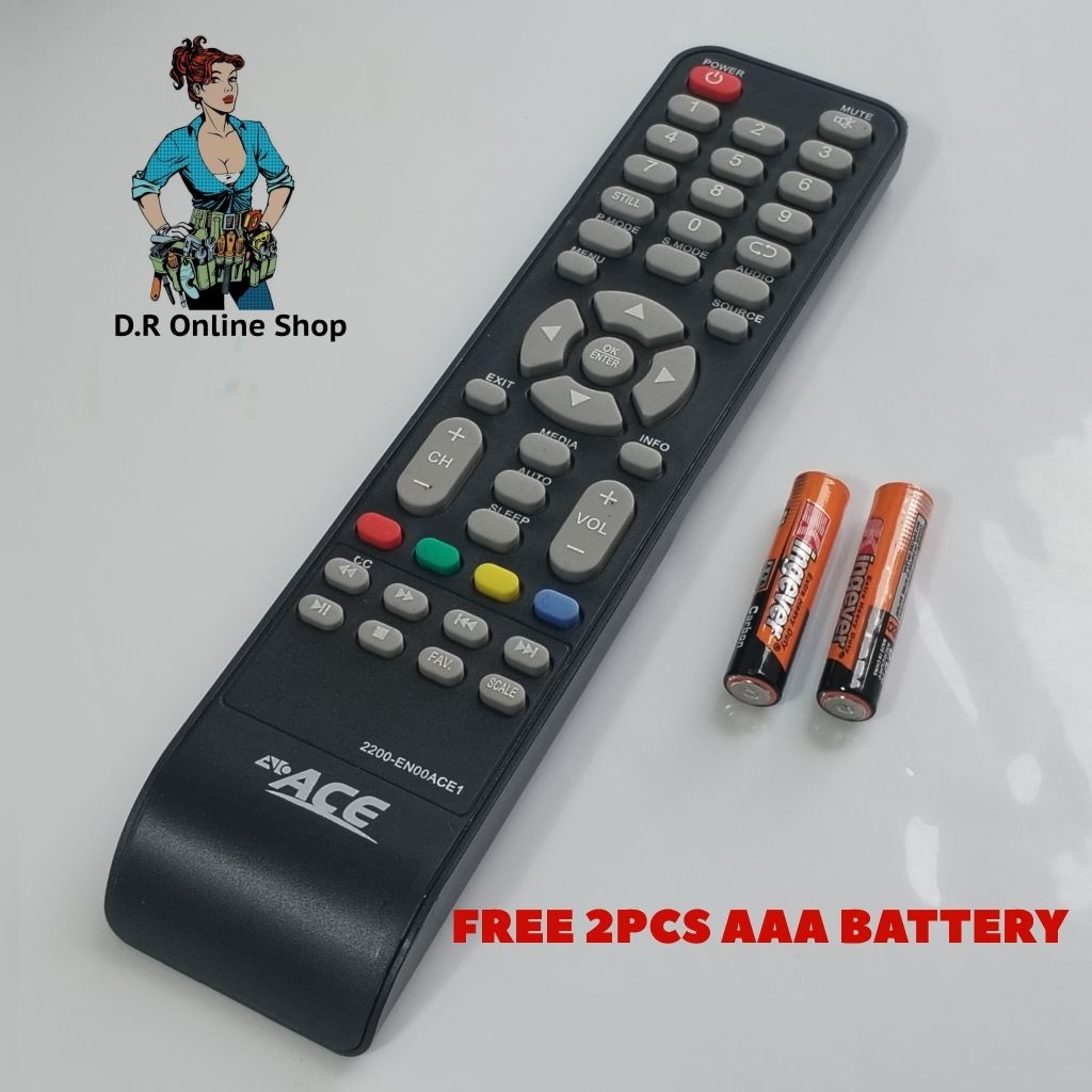 ACE LED TV REMOTE CONTROLLER 2200-ENROACE1 2200-ENOOACE1 | Shopee ...