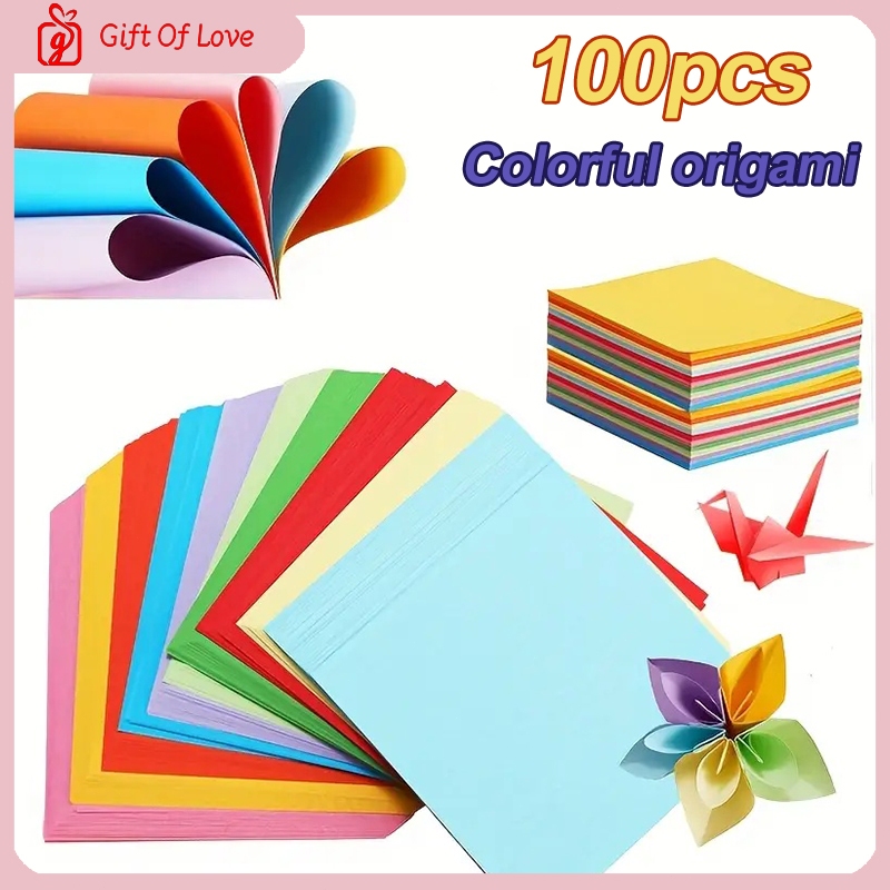 【100pcs】High Quality Folding Paper Square Colorful Origami DIY ...