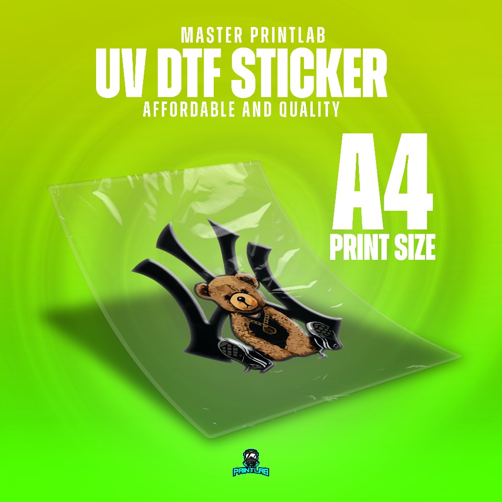 A4 Size UV DTF Permanent Sticker Embossed Logo Printed for Cars ...
