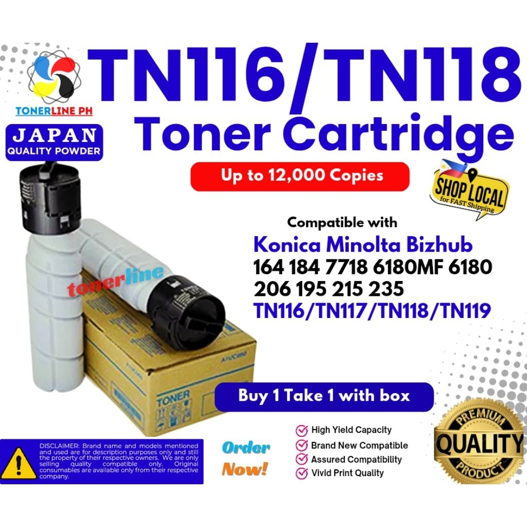 Bizhub Ineo 225i 164 TN116 TN118 TN117 Compatible Toner Cartridge 206 ...