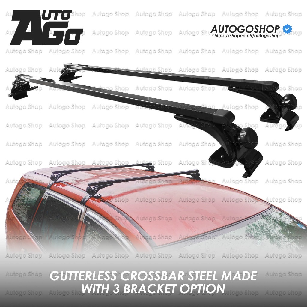 Universal Gutterless Crossbar Steel Made with 3 Bracket option | Shopee ...
