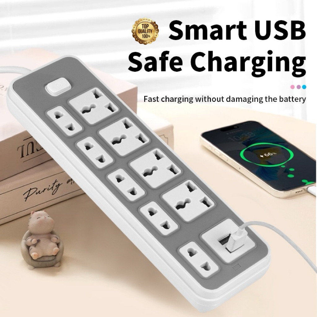 Multi-Function extension outlet with switch usb cable socket power ...