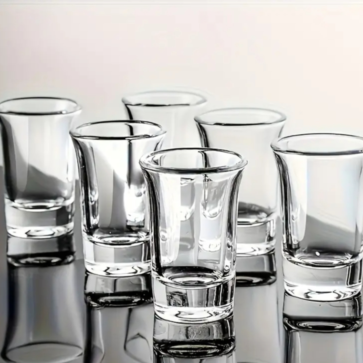 [6PCS] 40ML High Quality Transparent Shot Glass – Thick, Bright ...