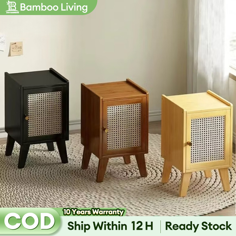 Bamboo Rattan weaving Stylish Mini Sofa Side Table Bedroom Bedside ...
