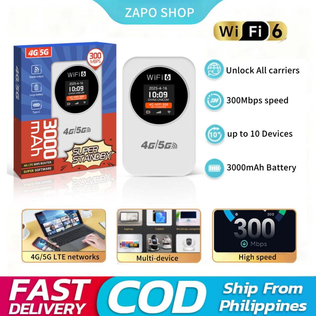5G LTE Wireless Mini Pocket Wifi 3000mAh Unlock all operater 4G ...