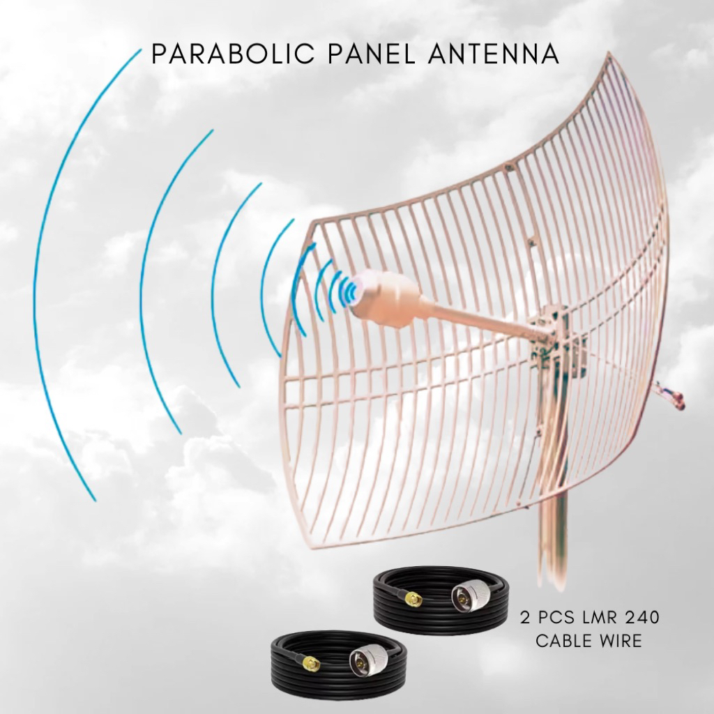 Parabolic Grid Panel Antenna 60dBi | Ultra Long Range Outdoor WiFi LTE ...