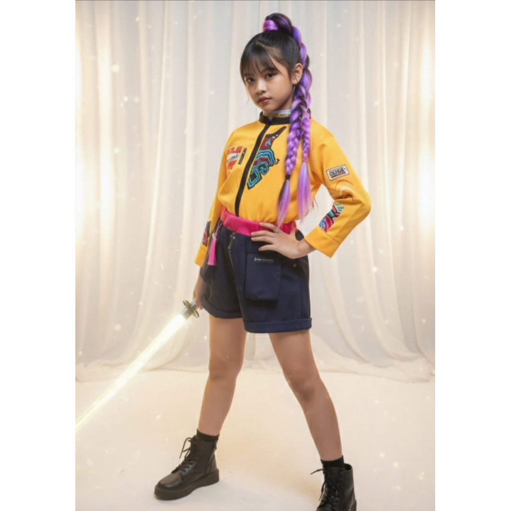 YELLOW JACKET DEMON HUNTERS RUMI HUNTRIX HALLOWEEN COSTUME 2025 ...