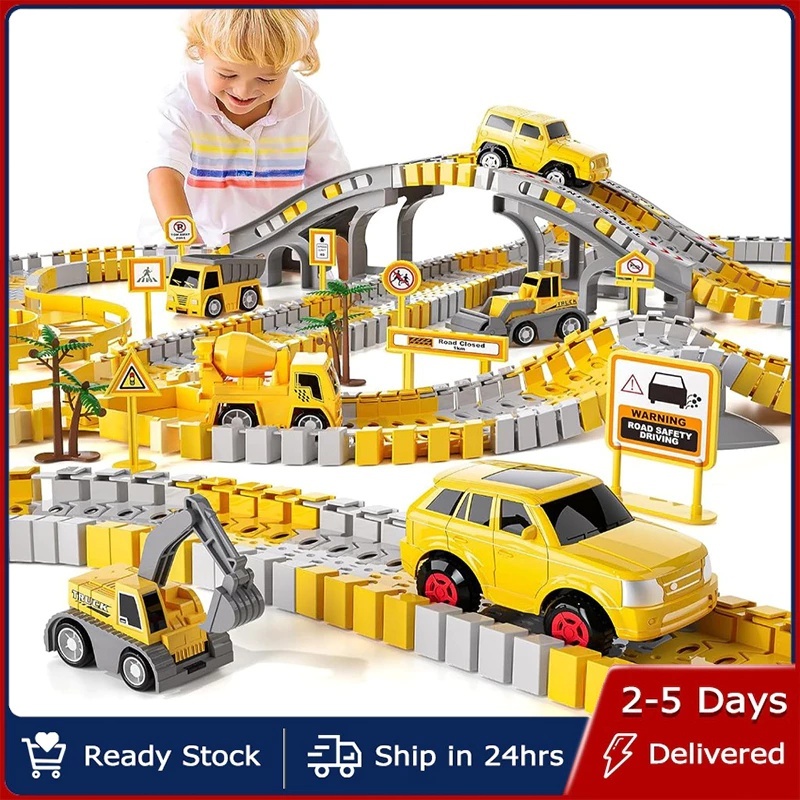 Train Toy Set for Kids Electricity Track Car Toys Engineering Railcar ...