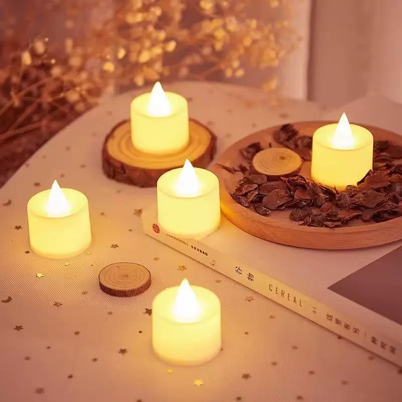 24 pcs LED flameless candle light battery candle decoration | Shopee ...