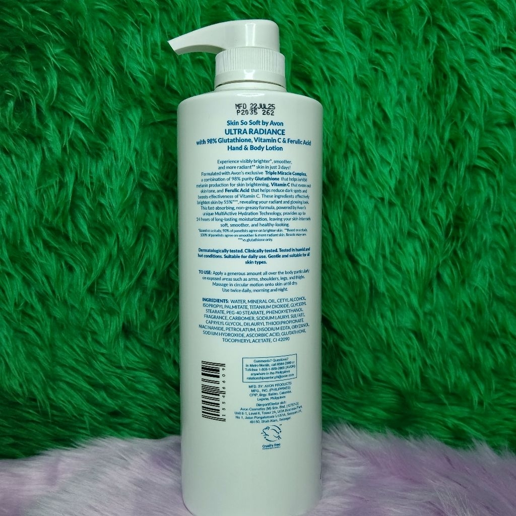 avon skin so soft glutathione lotion ingredients AVON SKIN SO SOFT ULTRA RADIANCE WITH 4X GLUTATHIONE HAND & BODY LOTION  750ML
