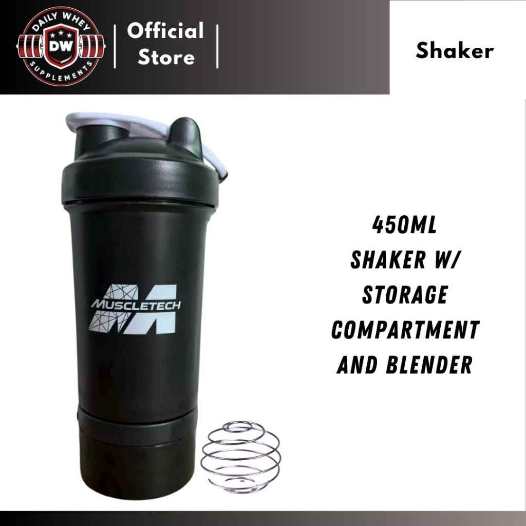 Muscletech Protein Shaker Blender Bottle with Storage Compartment ...