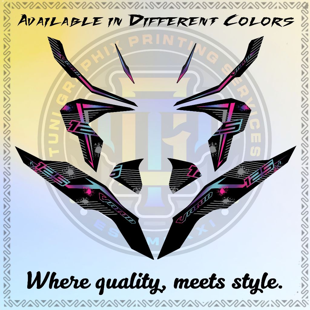 CLICK 125 V3 VARIO SHARP SPLATTER DECALS (BLACK SERIES) | Shopee ...