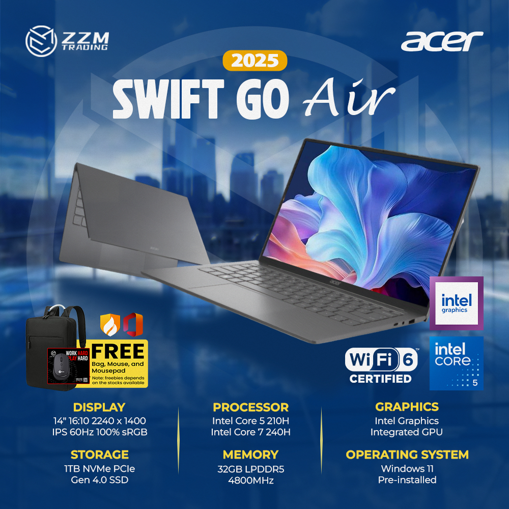 ACER Swift Go Air 2025 Core 5/7 Intel Graphics 14